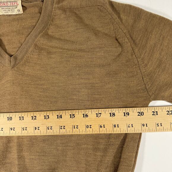 Vintage 80s Lord Jeff Men’s Medium Brown V-Neck Sweater Orlon Wool USA - Picture 6 of 7